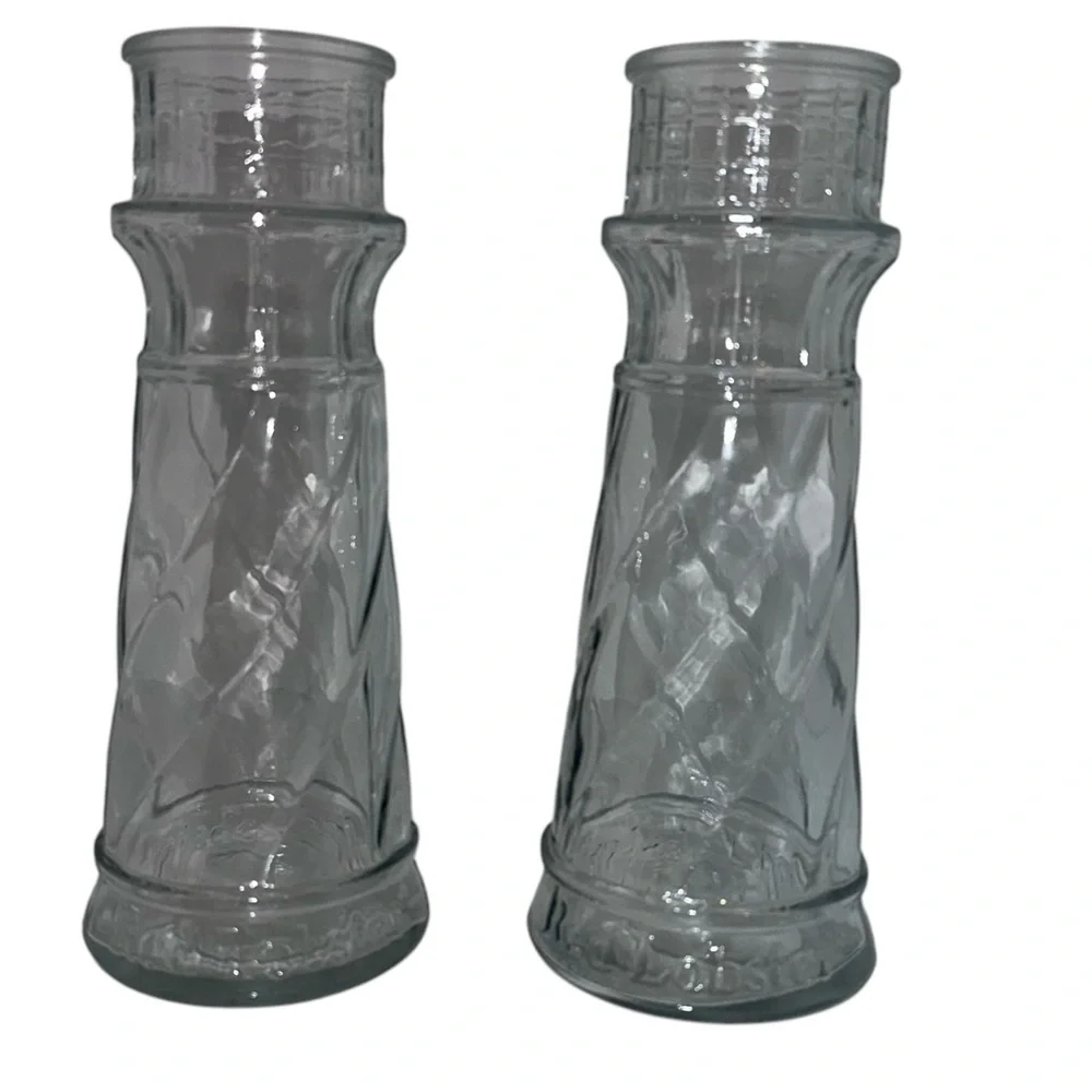 Vintage Red‎ Lobster Lighthouse Vase set of 2